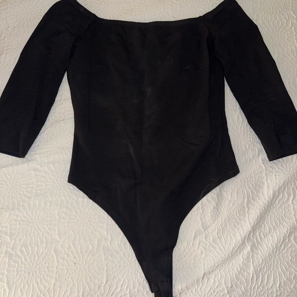 Lulu's Black Off-Shoulder Bodysuit
